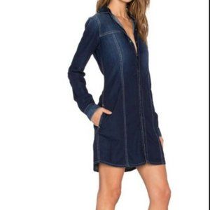 New Hudson Tricia Utility Shirtdress Black Denim S